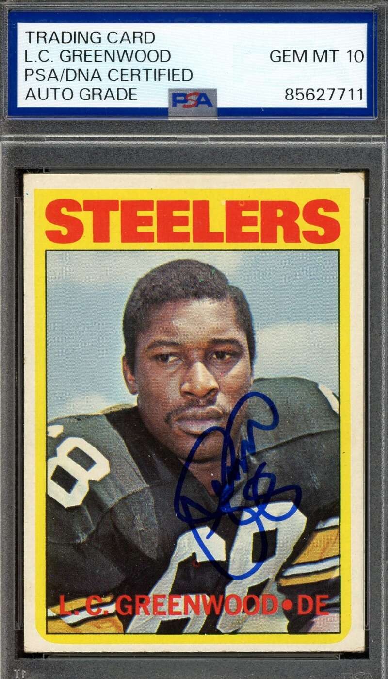 L.C. Greenwood Gem Mint 10 PSA DNA Signed 1972 Topps Rookie Autograph