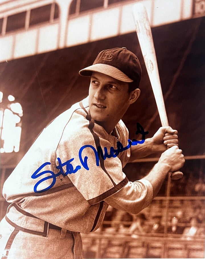 Stan Musial signed St. Louis Cardinals  Vintage MLB Sepia 8x10 Photo - COA (HOF)