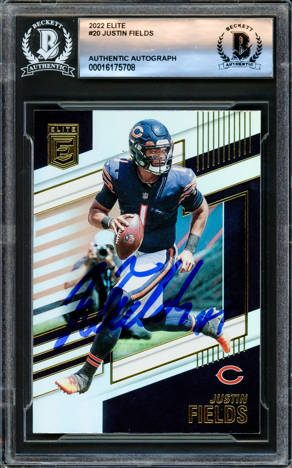 Justin Fields Autographed Signed 2021 Donruss Elite RC 3 Chicago Bears Beckett