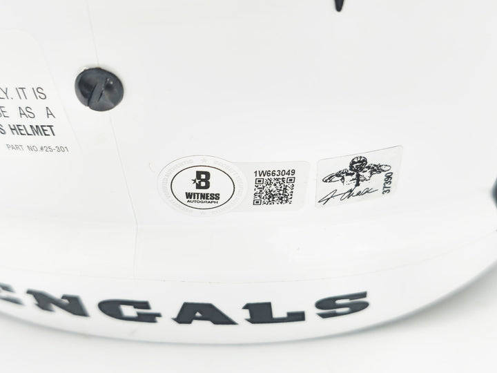 Ja'Marr Chase Auto Bengals White 2022 Alternate FS Replica Helmet Beckett