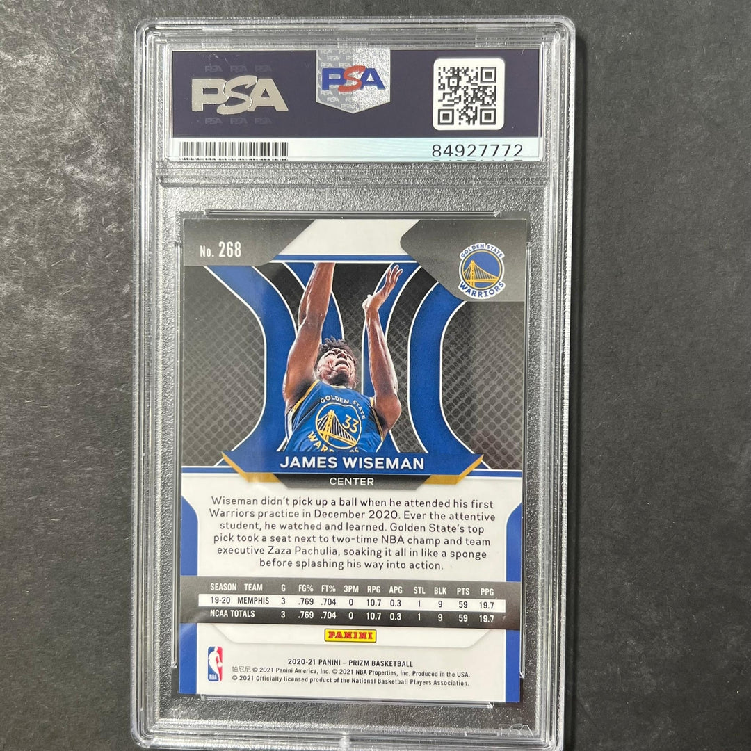 2020 PANINI PRIZM #268 JAMES WISEMAN Signed Card AUTO 10 PSA Slabbed RC Warriors