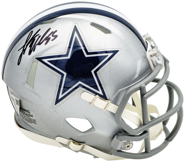 Leighton Vander Esch Signed Cowboys Silver Speed Mini Helmet Fanatics Holo