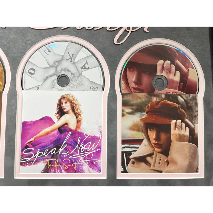 Taylor Swift CD Albums Framed Collage Autographed JSA Signed Tortured Poets 2