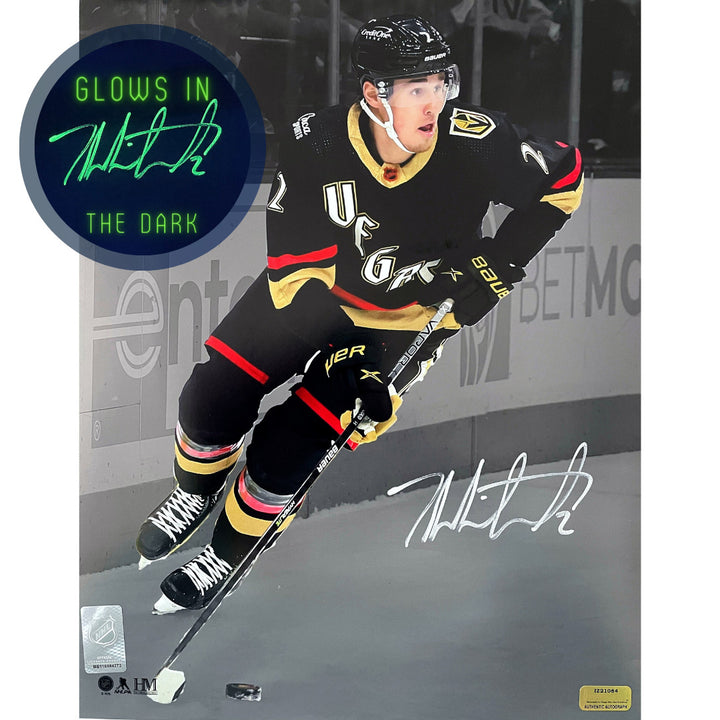 Zach Whitecloud Vegas Golden Knights Glow in the Dark Signed 11x14 Photo IGM COA