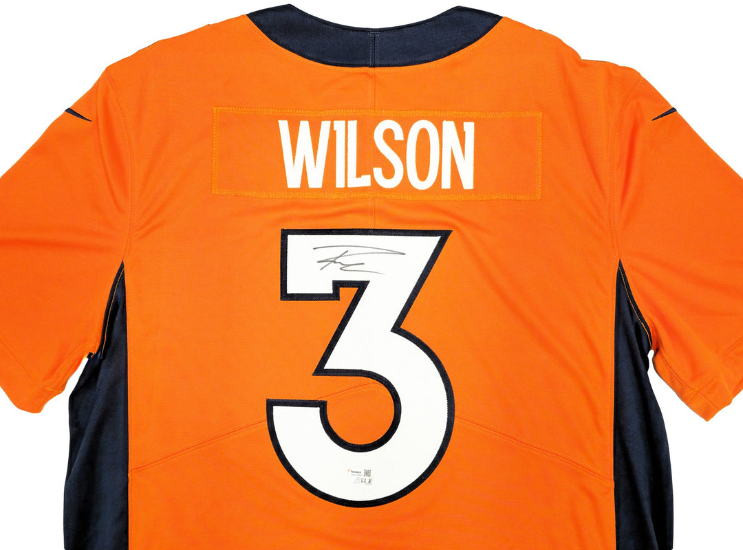 Broncos Russell Wilson Signed Orange Nike Limited Jersey Size L Fanatics Holo
