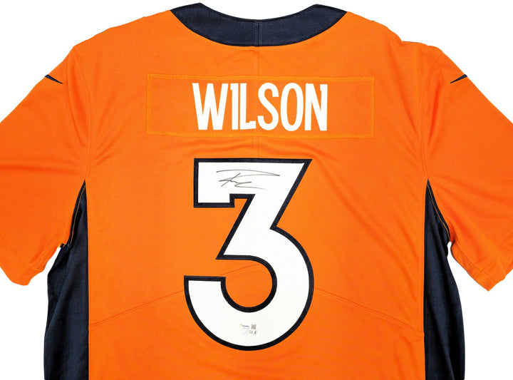 Broncos Russell Wilson Signed Orange Nike Limited Jersey Size L Fanatics Holo