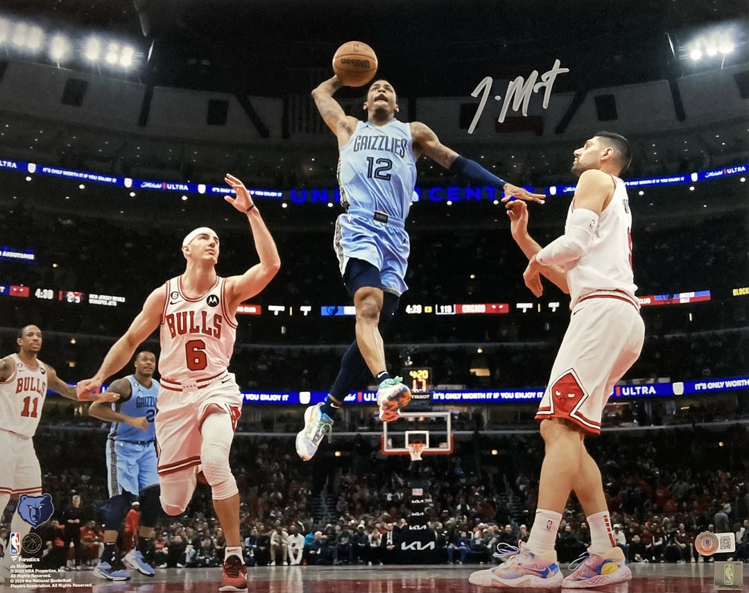 Ja Morant Signed 16x20 Memphis Grizzlies vs Chicago Bulls Photo BAS