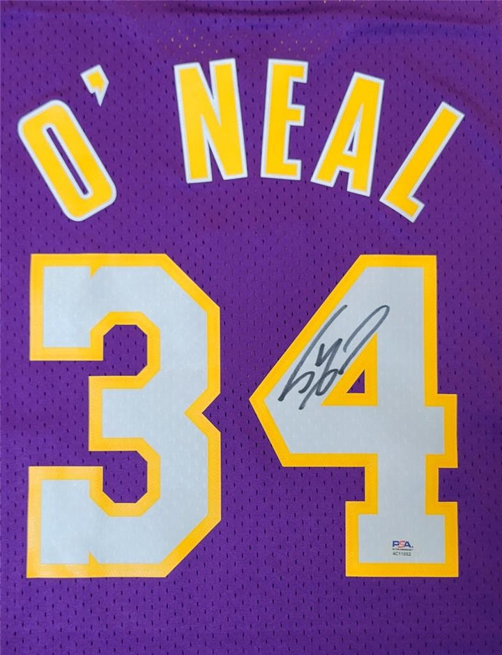 Shaquille O'Neal Shaq signed Mitchell & Ness 1999-00 Lakers Jersey autograph PSA