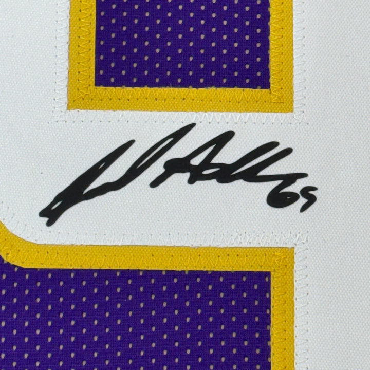 Framed Facsimile Autographed Jared Allen 35x39 Purple Reprint Laser Auto Jersey