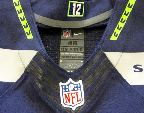Seattle Seahawks Russell Wilson Signed Blue Nike Elite Jersey Size 48 RW Holo