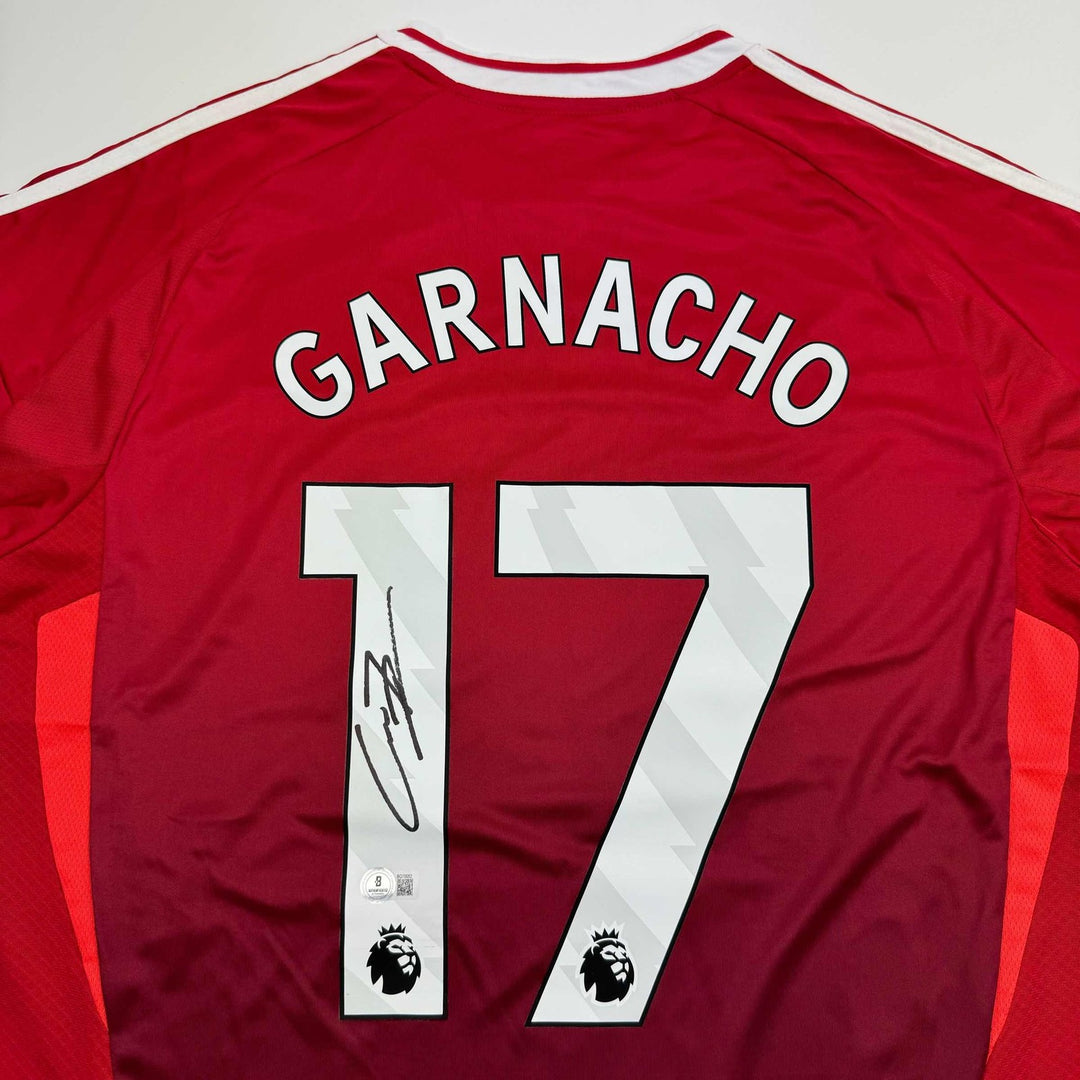 Autographed/Signed Alejandro Garnacho Manchester United Red Jersey COA #3