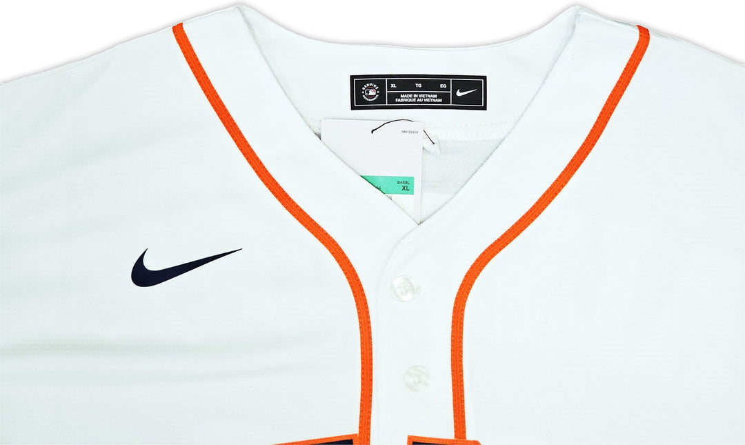 Houston Astros Yordan Alvarez Signed White Nike Jersey Size XL Beckett Wit