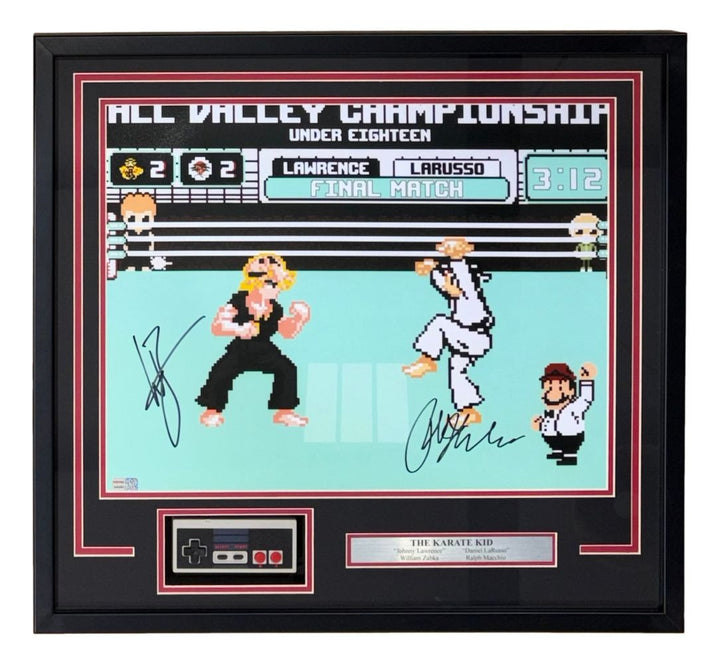 Ralph Macchio Zabka Signed Framed 16x20 Karate Kid Photo w/ Controller Tristar