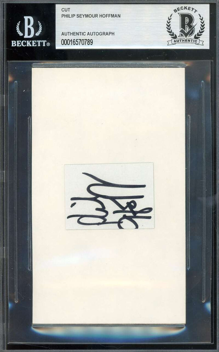 Philip Seymour Hoffman Beckett JSA Coa Signed Index Card Cut Autograph