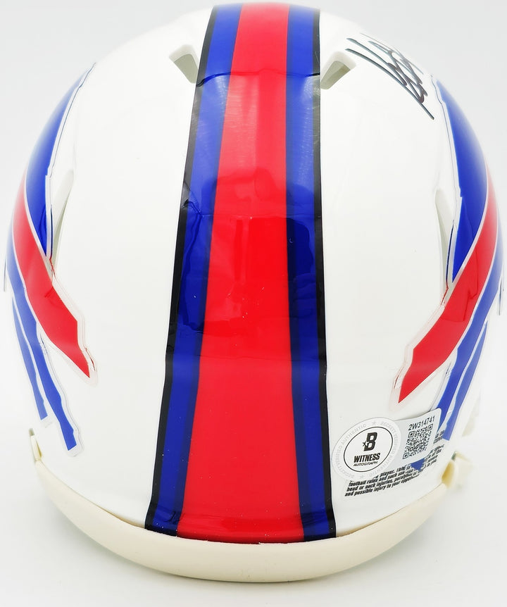 Keon Coleman Signed Buffalo Bills White Speed Mini Helmet Beckett Witness