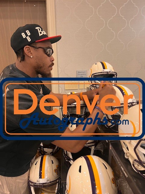Justin Jefferson Autographed Minnesota Vikings F/S Retro Helmet Beckett W 56179