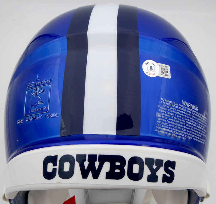 Ezekiel Elliott Signed Cowboys Flash Blue Full Size Authentic Speed Helmet BAS