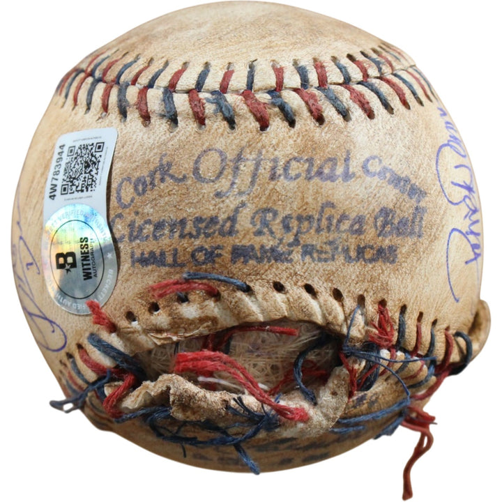 Cast Sandlot Autographed Ripped Custom Baseball Renna +7 Character Beckett 57168