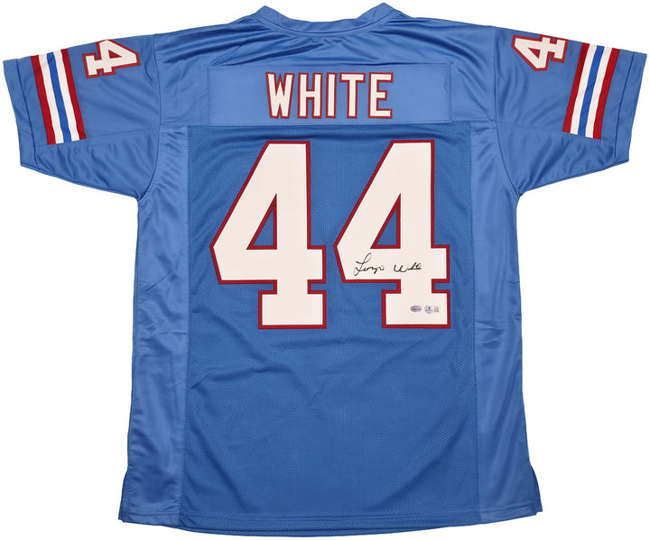 Houston Oilers Lorenzo White Signed Blue Jersey Beckett QR