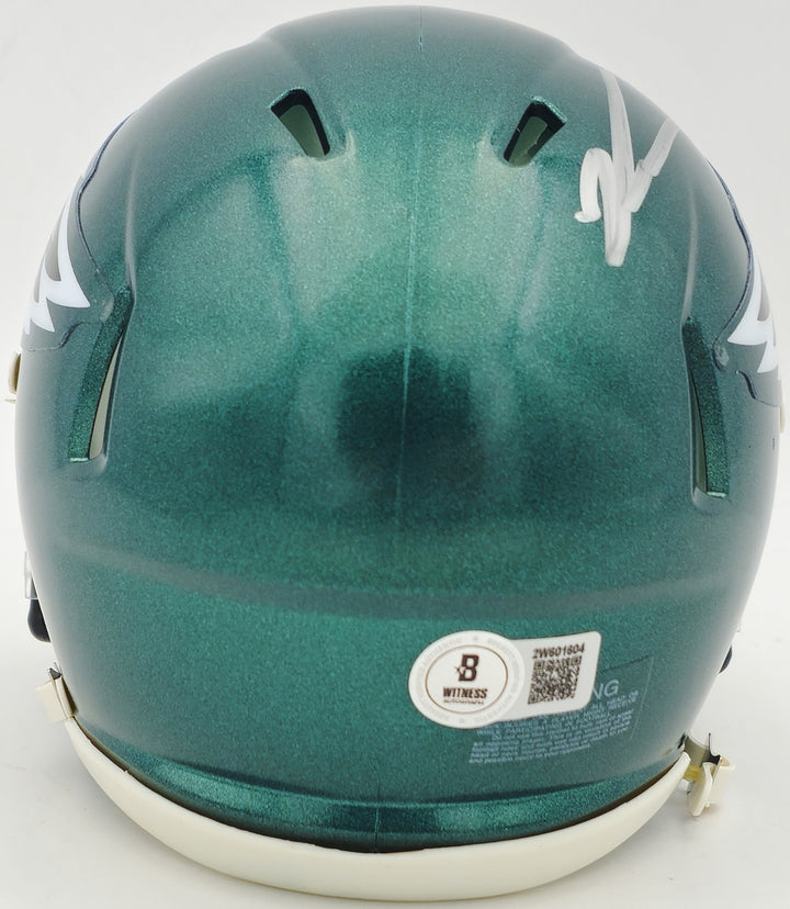 Jalen Carter Auto Signed Philadelphia Eagles Green Speed Mini Helmet Beckett Wit