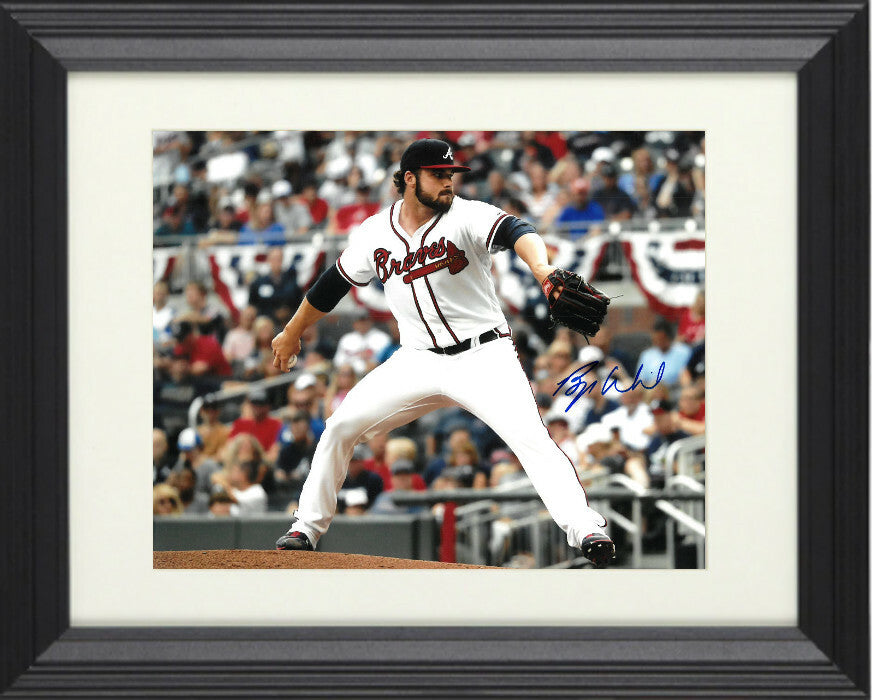 Bryse Wilson signed Atlanta Braves 8x10 Photo Custom Framed (white jersey)