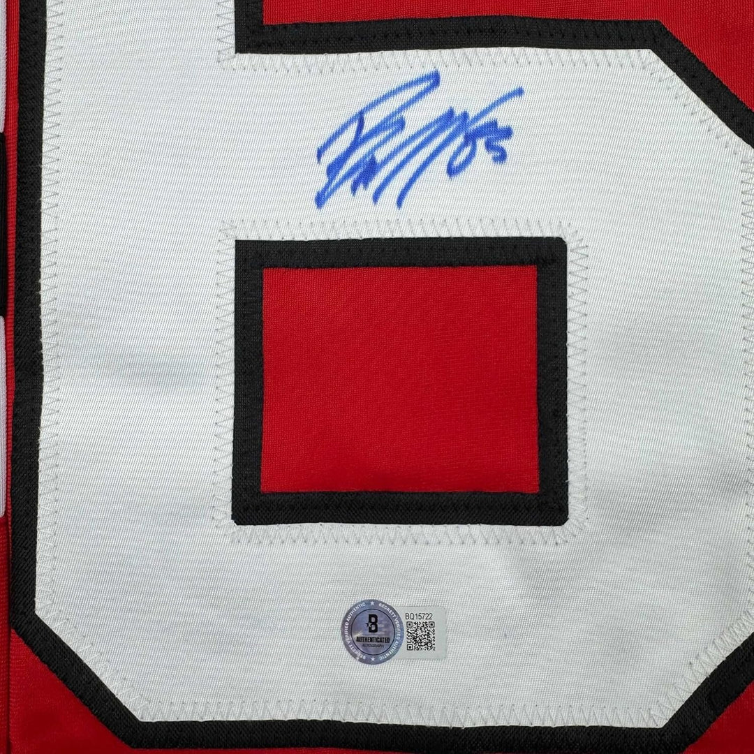 Framed Autographed/Signed Jesper Bratt 35x39 Red Jersey Beckett BAS COA