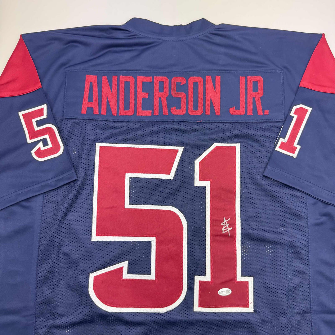 Autographed/Signed Will Anderson Jr. Houston Blue Alternate Jersey JSA COA