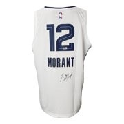 Ja Morant Signed Memphis Grizzlies White Fanatics Basketball XL Jersey BAS