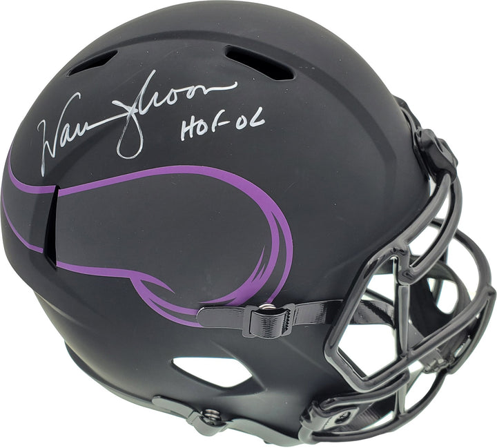 Warren Moon Signed Minnesota Vikings Eclipse Black Full Size Speed Replica