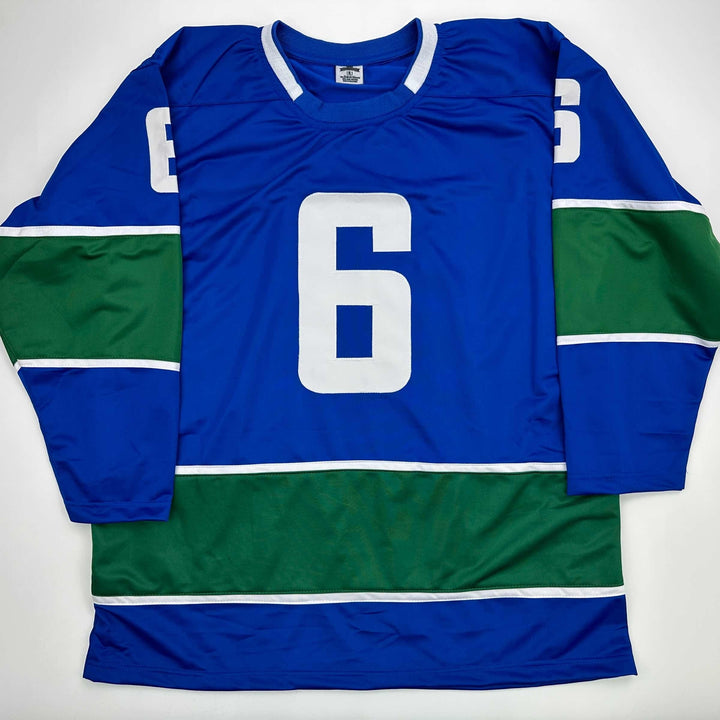 Facsimile Autographed Brock Boeser Vancouver Blue Reprint Jersey Size Men's XL