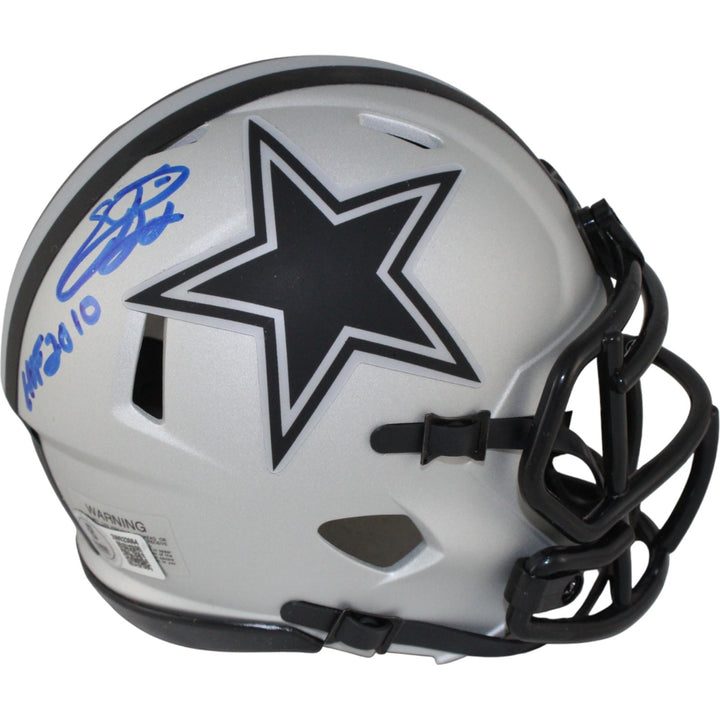 Emmitt Smith Autographed Dallas Cowboys Rave Mini Helmet HOF Beckett 53672