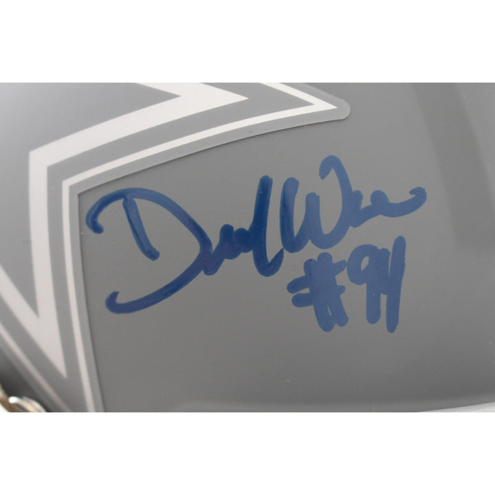 Demarcus Ware Autographed Dallas Cowboys F/S Slate Helmet Beckett Witness 56360