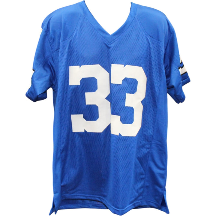 Tony Dorsett Autographed Pro Style Sz XL Blue Jersey Beckett Witness 56399