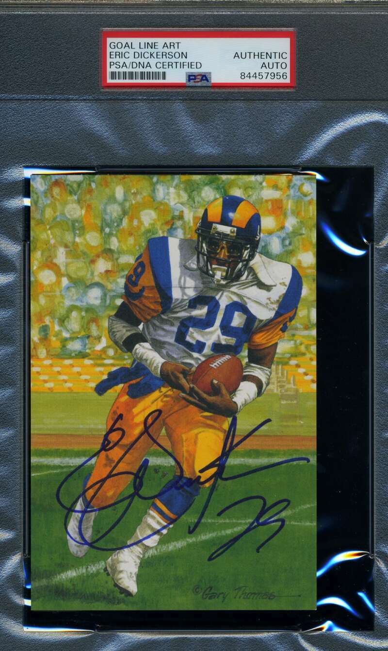 Eric Dickerson PSA DNA Slabbed Signed Goal Line Art Card Autograph GLAC