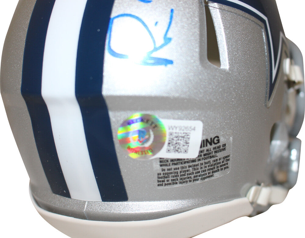 Michael Irvin Autographed Dallas Cowboys Speed Mini Helmet Beckett 38885