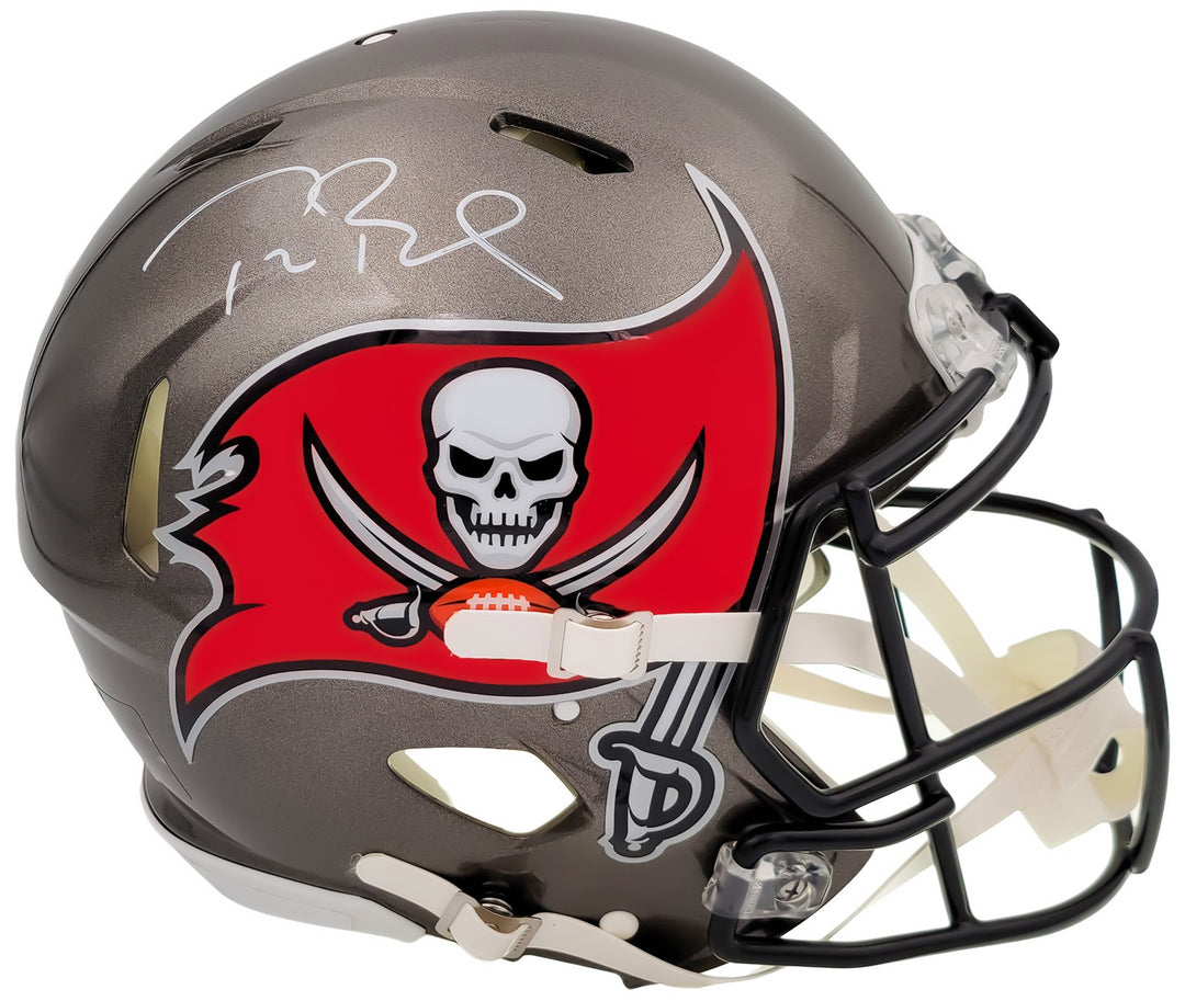 Tom Brady Signed Buccaneers Gray Full Size Authentic Speed Helmet Fanatics Holo