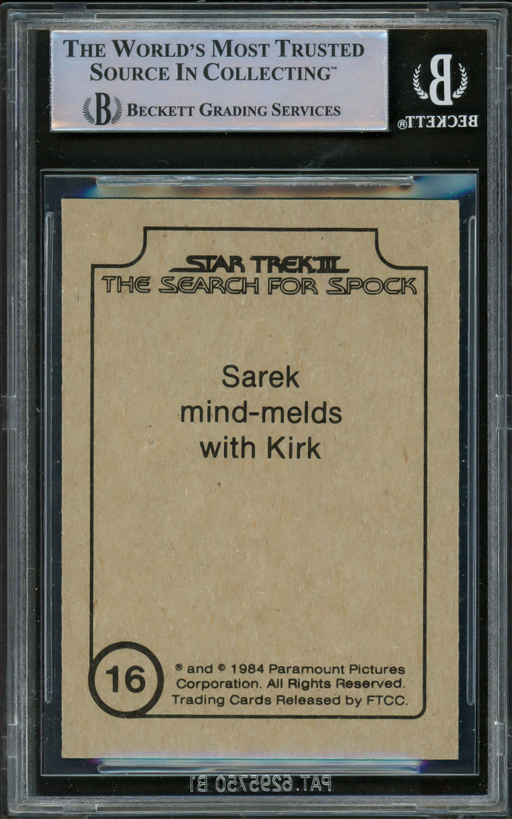 William Shatner Auto Signed 1984 FTCC Search For Spok Card 16 Star Trek Beckett