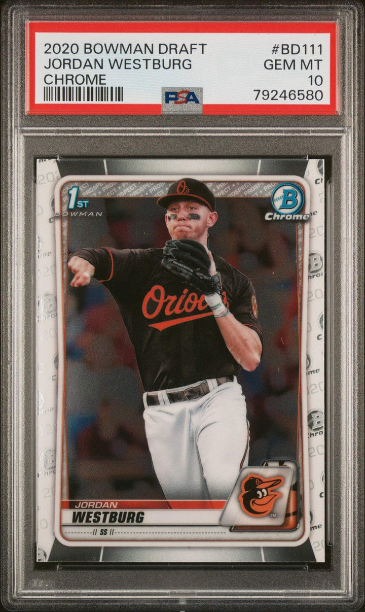 Graded 2020 Bowman Draft Jordan Westburg #BD111 Chrome RC Baseball Card PSA 10