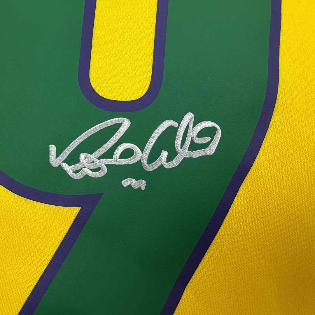 Autographed/Signed Ronaldo Nazario Brazil Yellow Jersey Beckett BAS COA #2