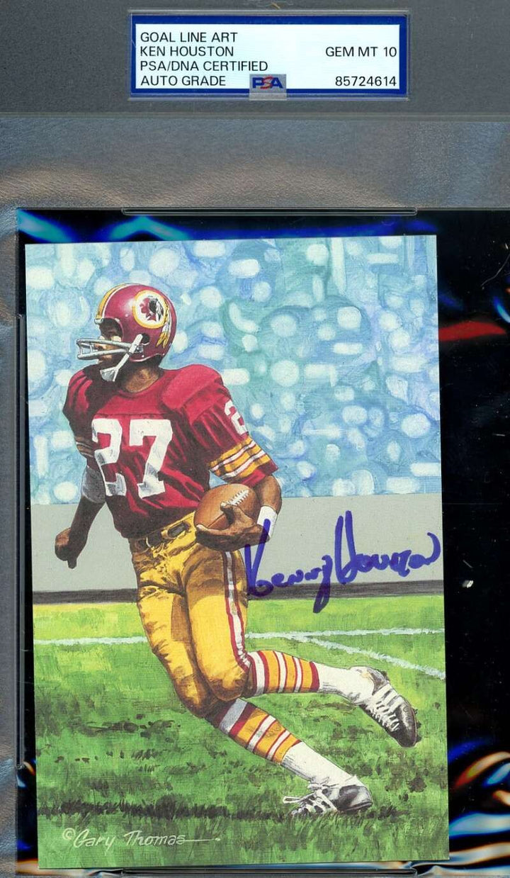 Ken Houston Gem Mint 10 PSA DNA Signed Goal Line Art Card GLAC Autograph