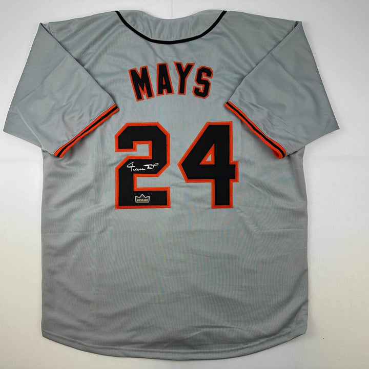 Facsimile Autographed Willie Mays San Francisco Grey Reprint Auto Jersey Mens XL