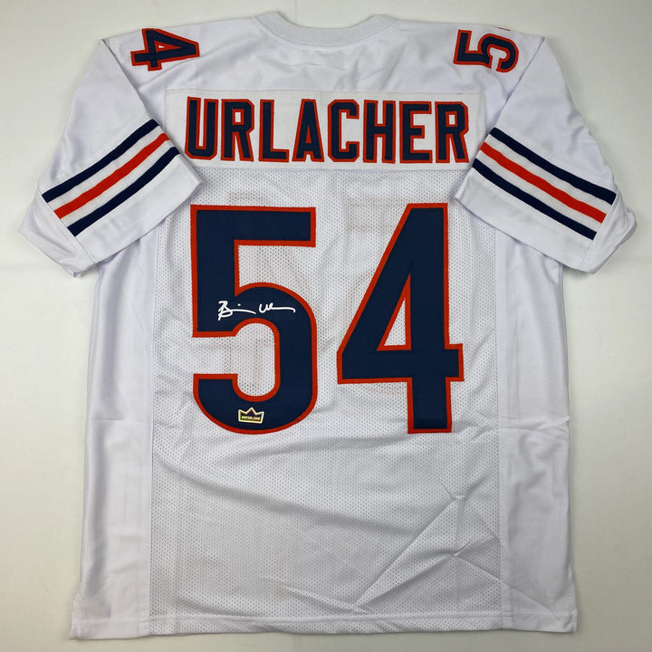 Facsimile Autographed Brian Urlacher Chicago White Reprint Jersey Size Men's XL