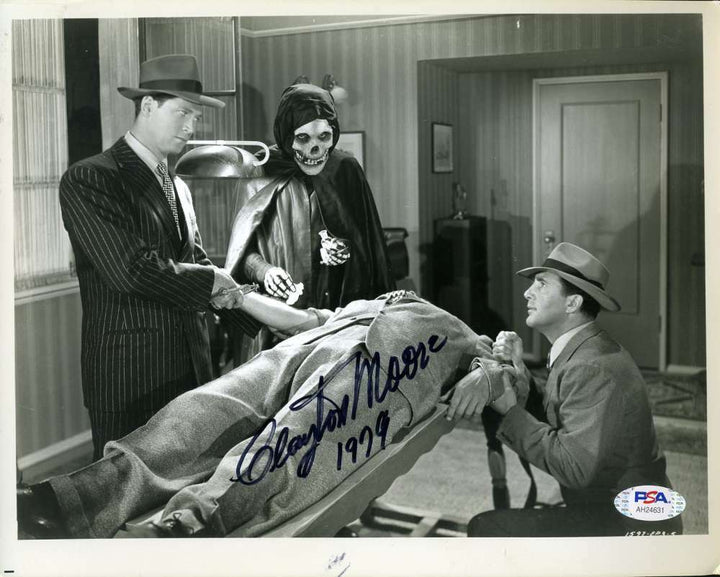 Clayton Moore Psa Dna Coa Signed 8x10 Crimson Ghost Photo Autograph