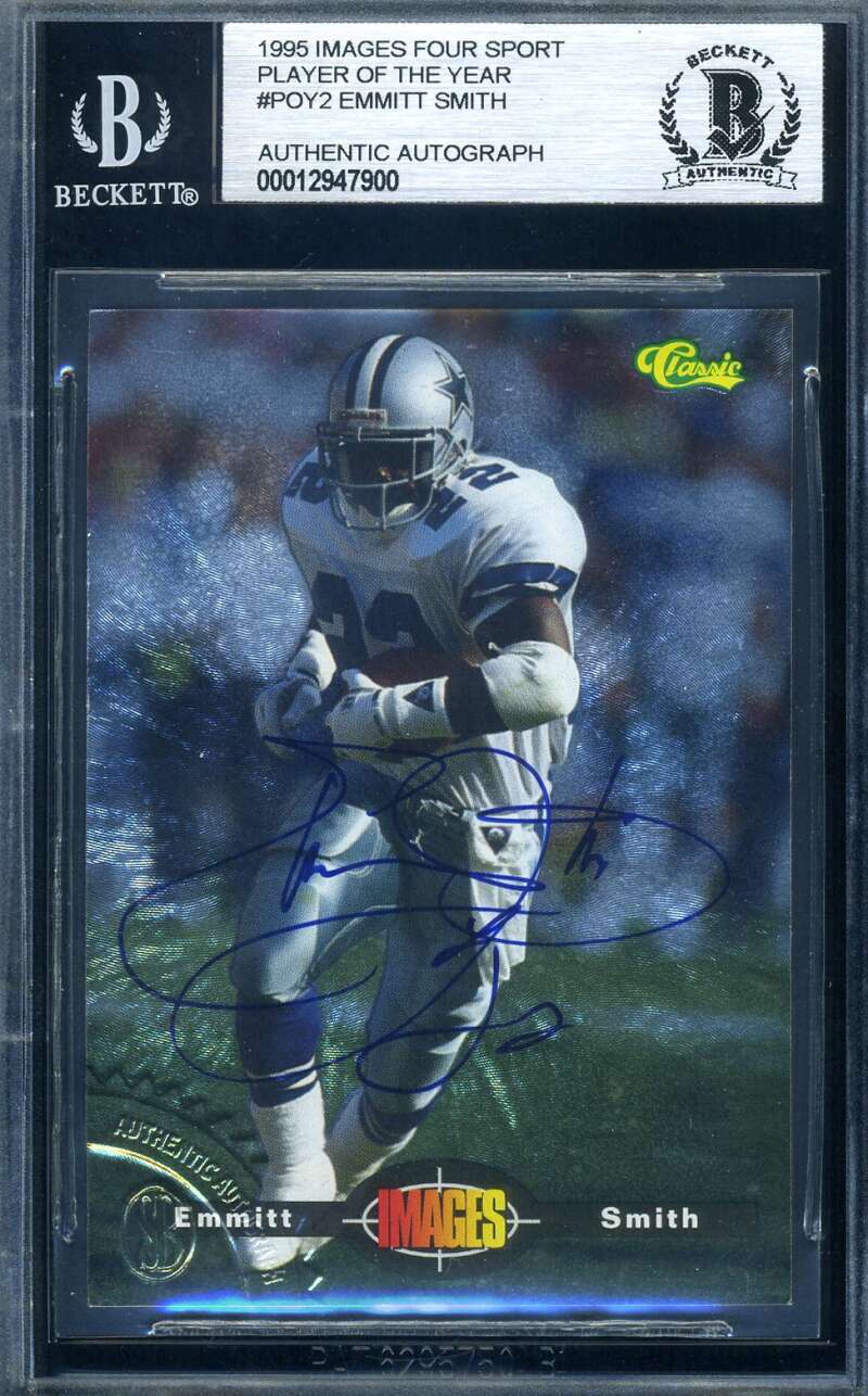 Emmitt Smith Beckett BAS Signed 1995 Classic Player of The Year Autograph