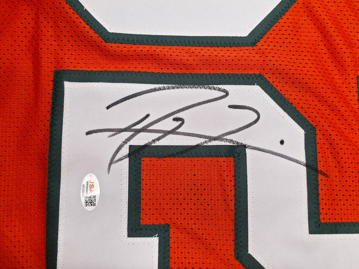 Miami Hurricanes Ray Lewis Signed Orange Jersey JSA Witness