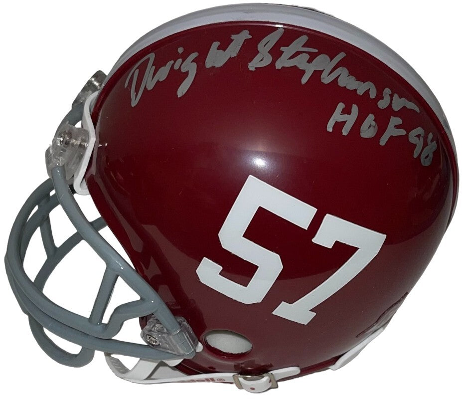 Dwight Stephenson signed Alabama Crimson Tide Riddell #57 Mini Helmet HOF- COA