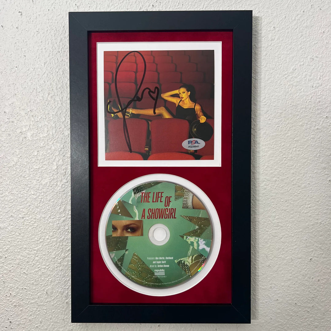 Taylor Swift Signed CD Cover Framed PSA/DNA Autographed The Life of a Showgirl
