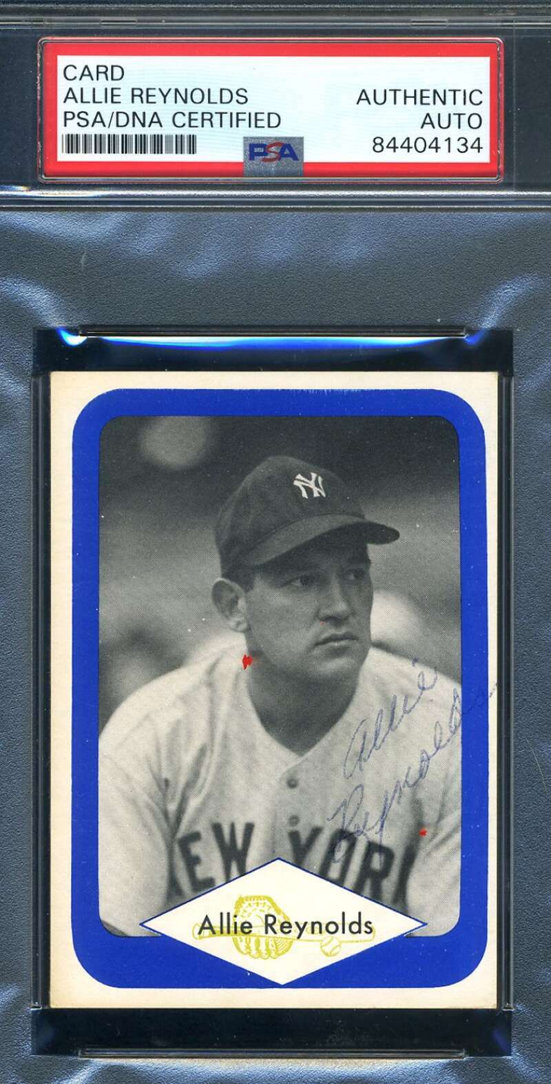 Allie Reynolds PSA DNA Coa Signed 1975 Great Plains Greats Autograph