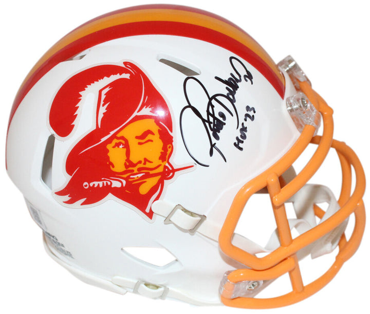 Ronde Barber Signed Tampa Bay Bucs TB '76-'96 Mini Helmet w/HOF BAS 40196