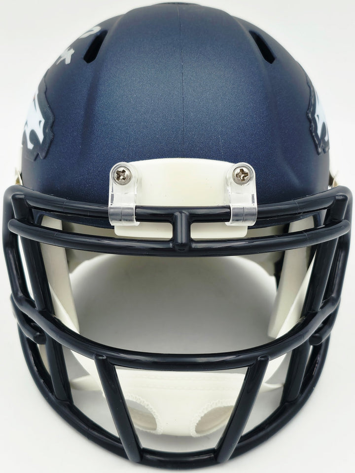 Jay Cutler Signed Denver Broncos Blue Speed Mini Helmet Beckett BAS Witness